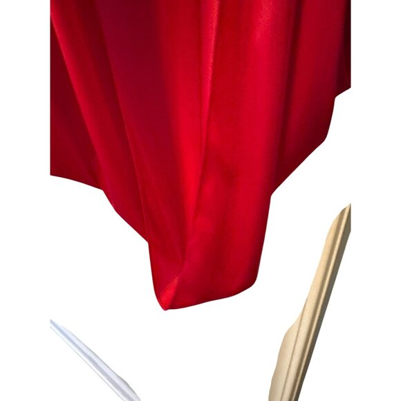 Red Satin-Like Draped Wrap  Evening Cover Up For Women Asymmetrical Vintage 80s - Picture 4 of 4